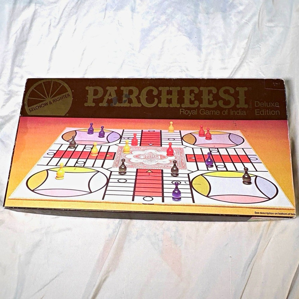Selchow & Righter Parcheesi Deluxe Edition Royal Game of India Vintage